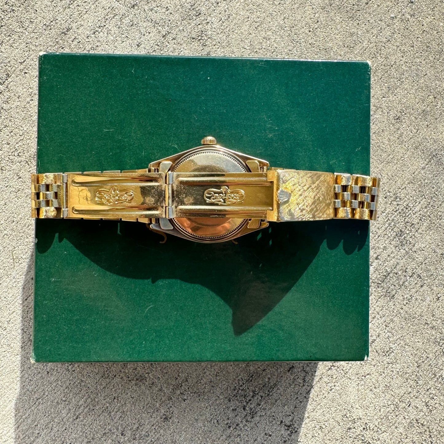 1966 Rolex Oyster Perpetual Date Ref. 1503 Florentine Finish 14k Gold (7.5”/34mm)