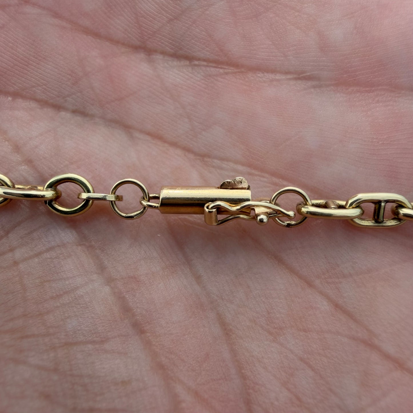 Vintage Balestra Solid 14k Yellow Italian Gold Classic Chaine D’ Ancre Mariner Link Necklace (21”)