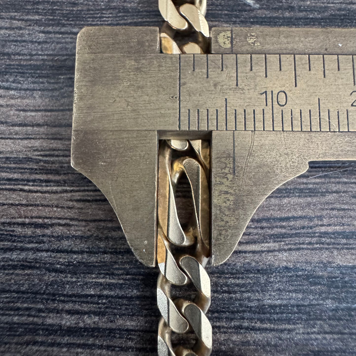 Vintage Solid 14k Yellow Italian Gold Tigers Eye Figaro Link Necklace (22.25”)