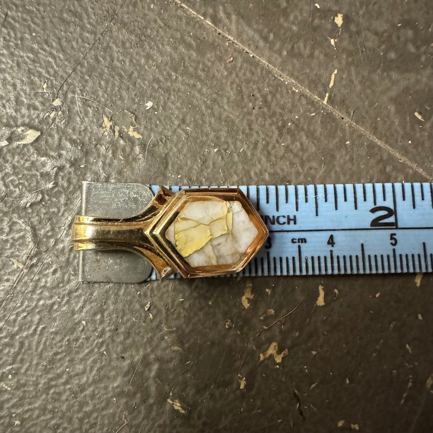 Vintage 14k Yellow Gold Natural Gold Bearing Quartz Pendant