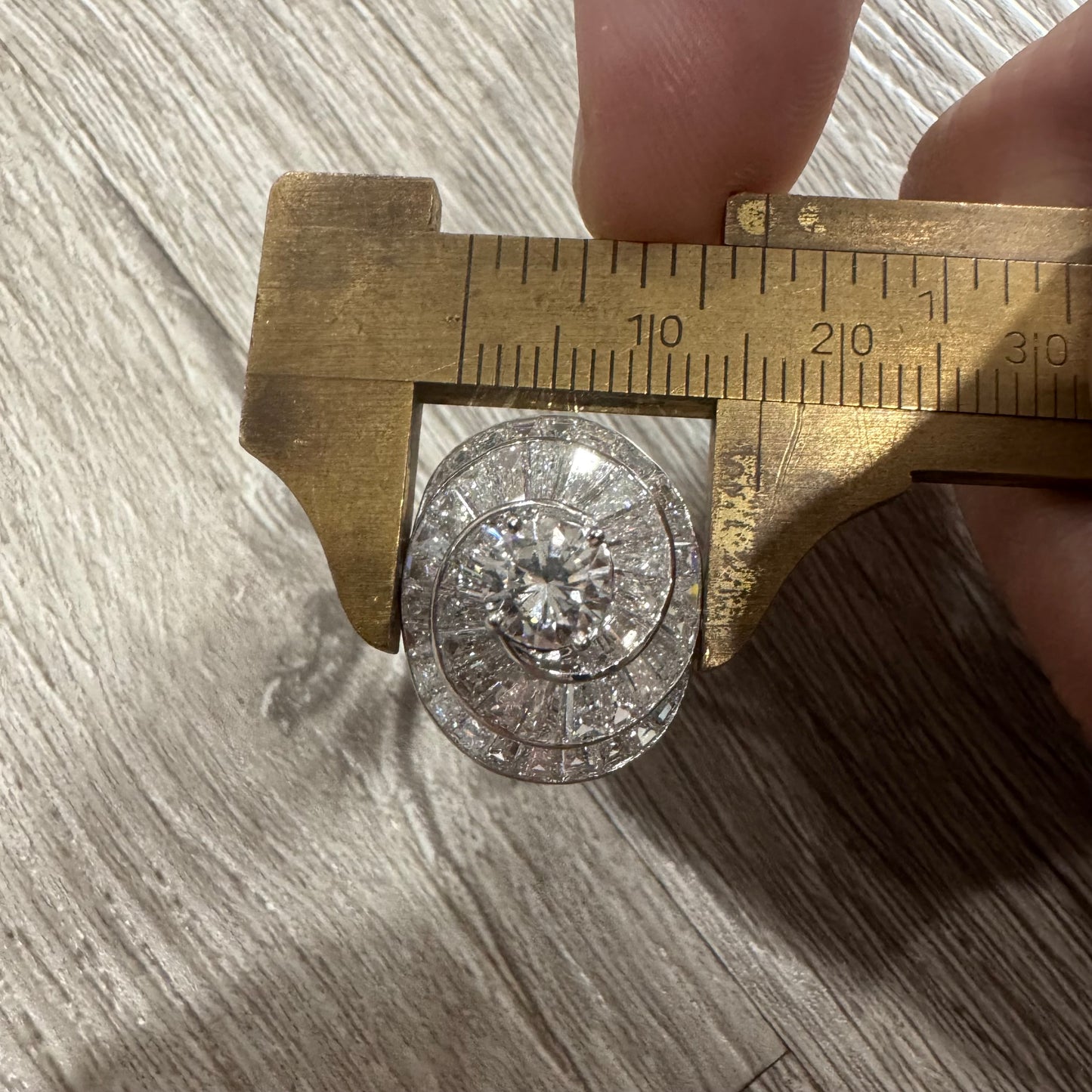 Art Deco Oscar Heyman Bros. Solid Platinum 3.8ctw Natural VS1 Diamond Cocktail Ring (5)