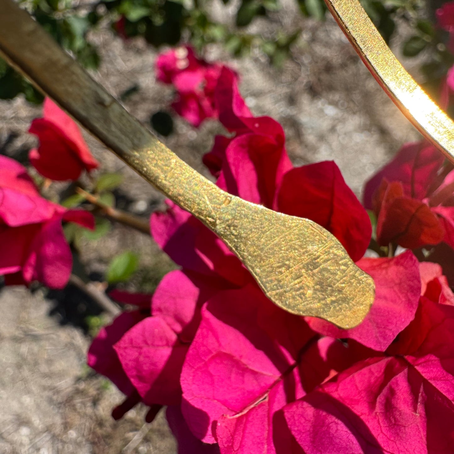 Vintage Solid 22k Yellow Gold Natural Ruby Wraparound Snake Bangle Bracelet (One Size Fits All)