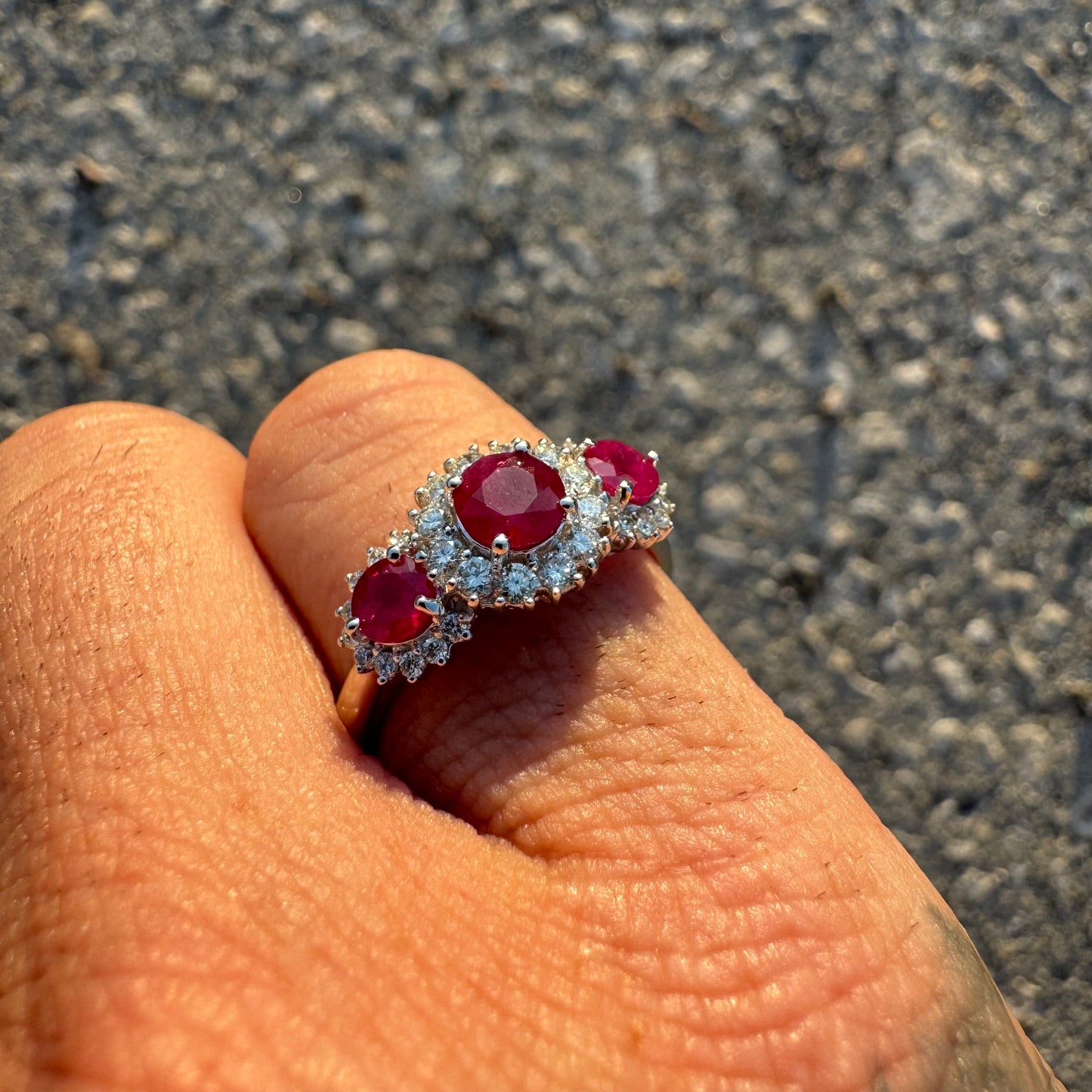 Brand New 14k White Gold 1.05ctw Natural Burmese Ruby .38ctw Natural VS Diamond Ring (8)
