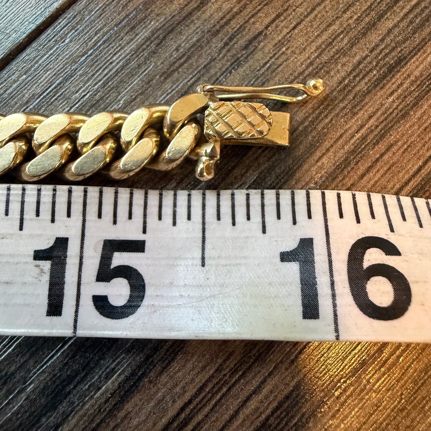 Vintage Solid 18k Yellow Gold Handcrafted Heavyweight Cuban Curb Link Necklace (15.5”)