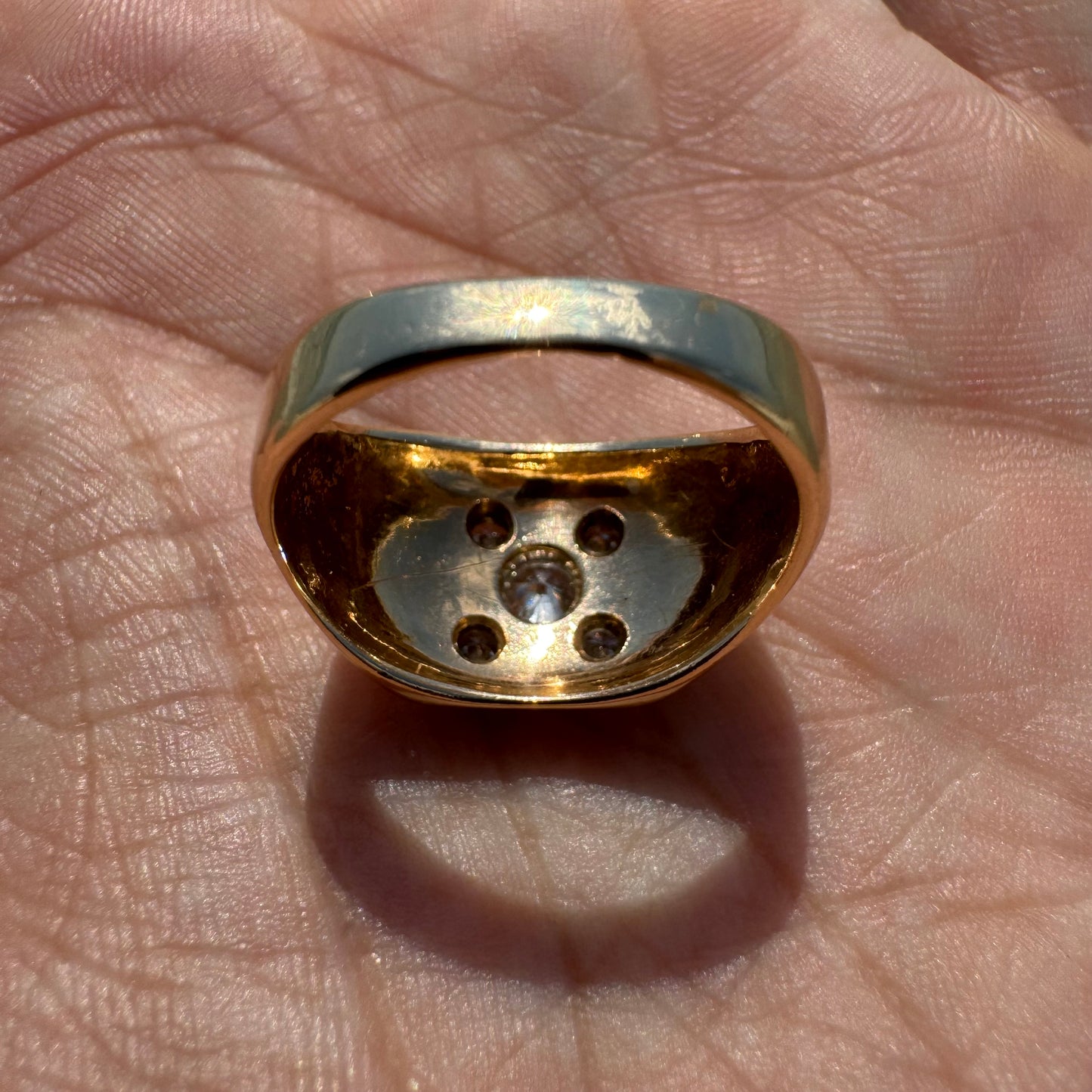 Mid-Century 14k Yellow Gold .45CTW Natural VS Diamond Cluster Ring (6.5)