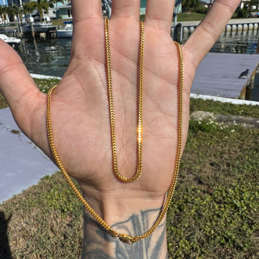 Solid 22k Yellow Gold Franco Link Necklace (24”)