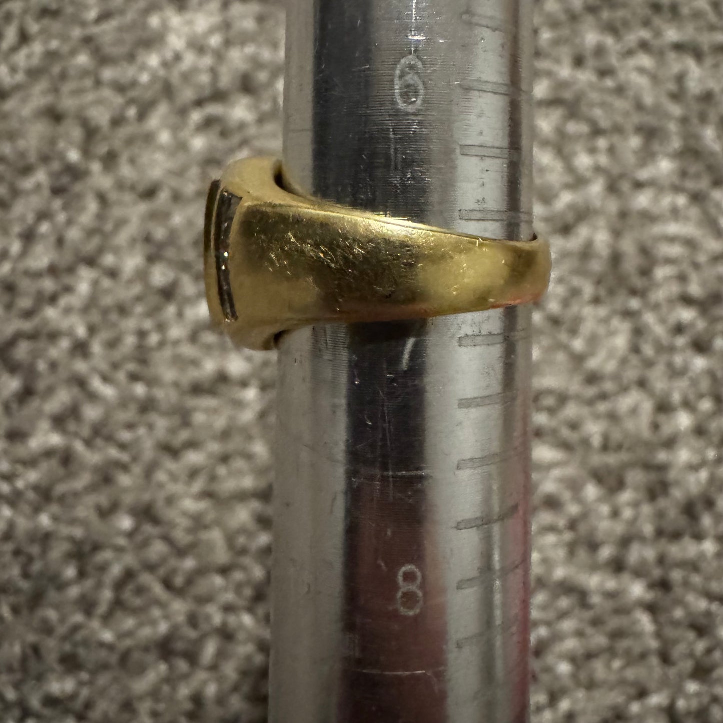 Vintage Solid 18k Yellow Gold 2.5ctw Invisible Set Natural Diamond Signet Ring (6.75)