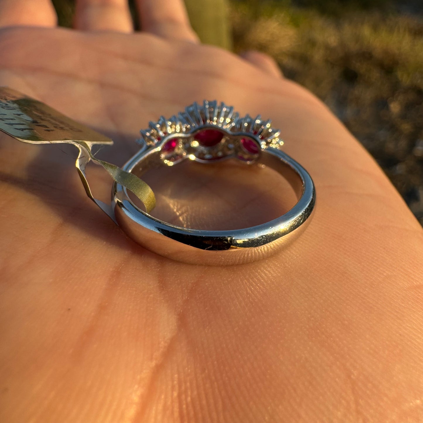 Brand New 14k White Gold 1.05ctw Natural Burmese Ruby .38ctw Natural VS Diamond Ring (8)