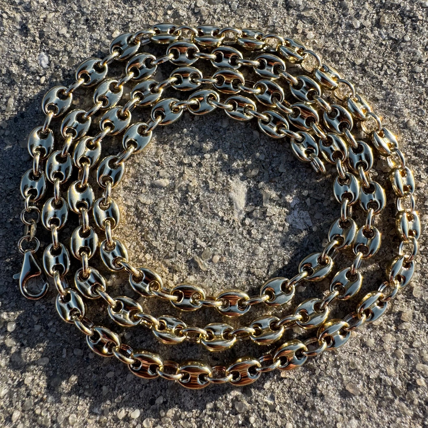 Brand New 14k Yellow Gold Classic Puffed Gucci Mariner Link Necklace (20”)