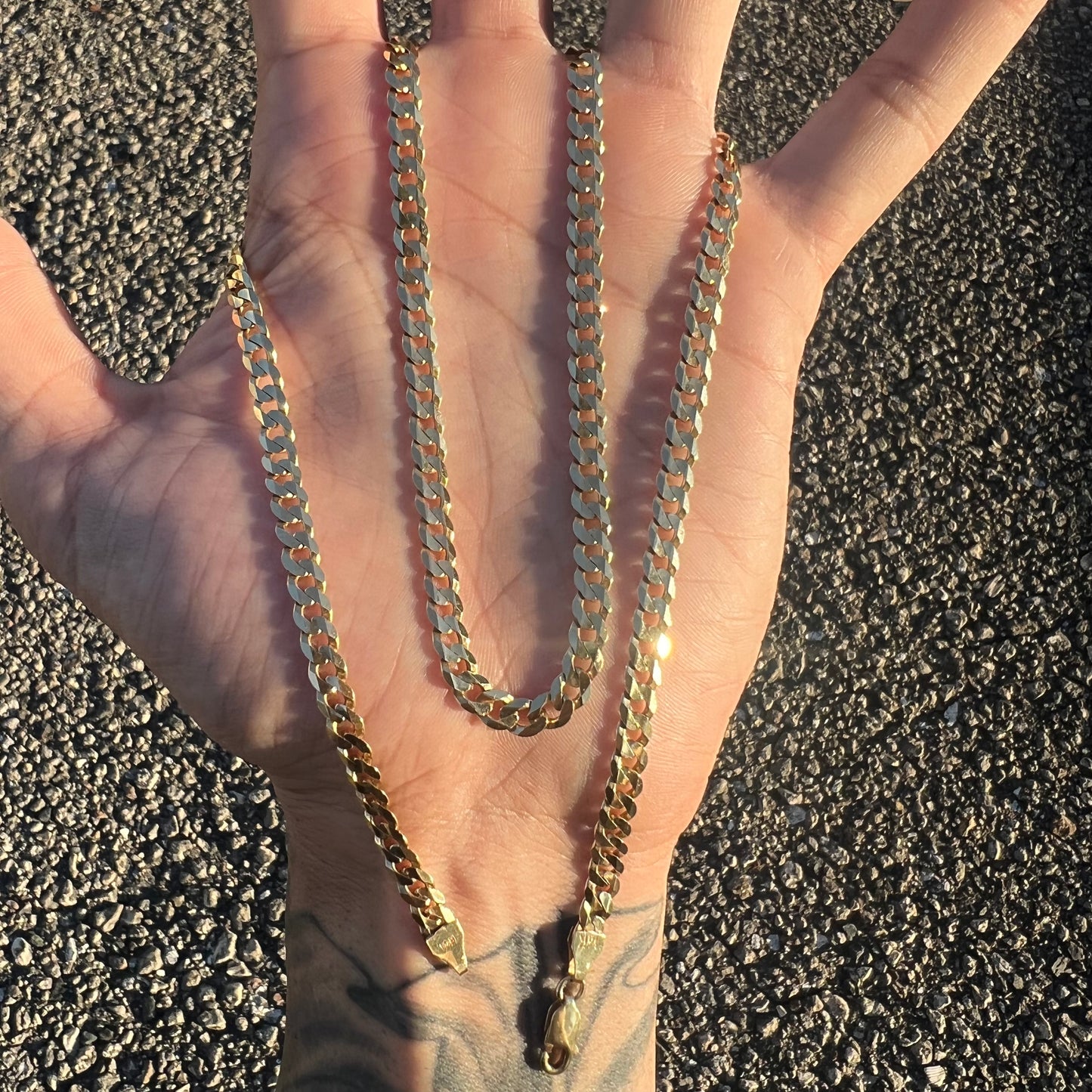 Vintage Solid 14k Beveled Edge Cuban/Curb Link Necklace (22”)