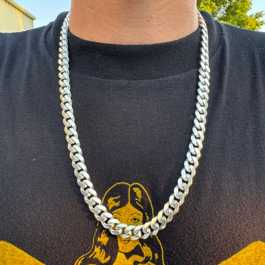 Brand New Solid Italian Sterling/.925 Super Heavyweight Miami Cuban Necklace (24”)