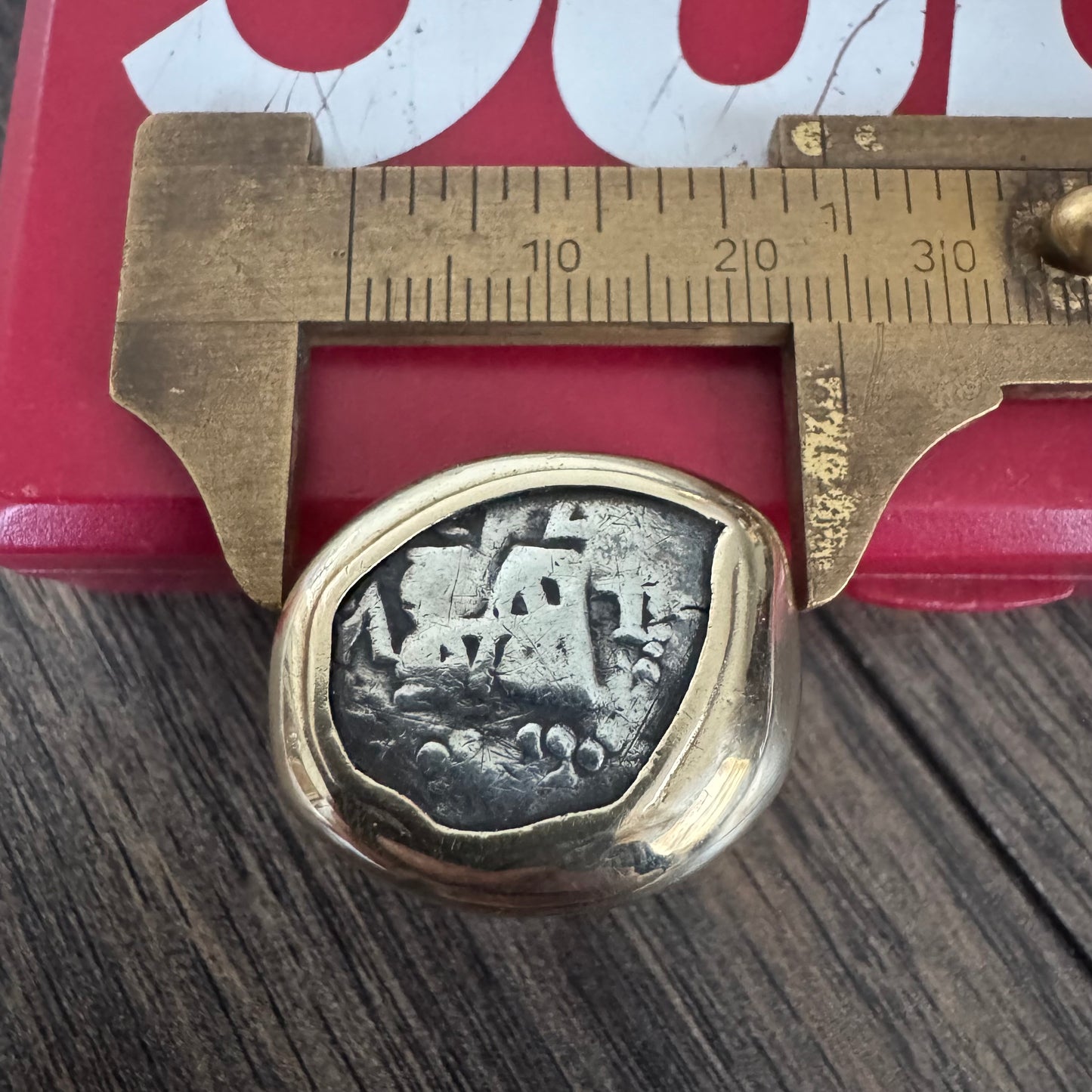 1670’s Spanish Cob 14k Yellow Gold Coin Ring (11.5)