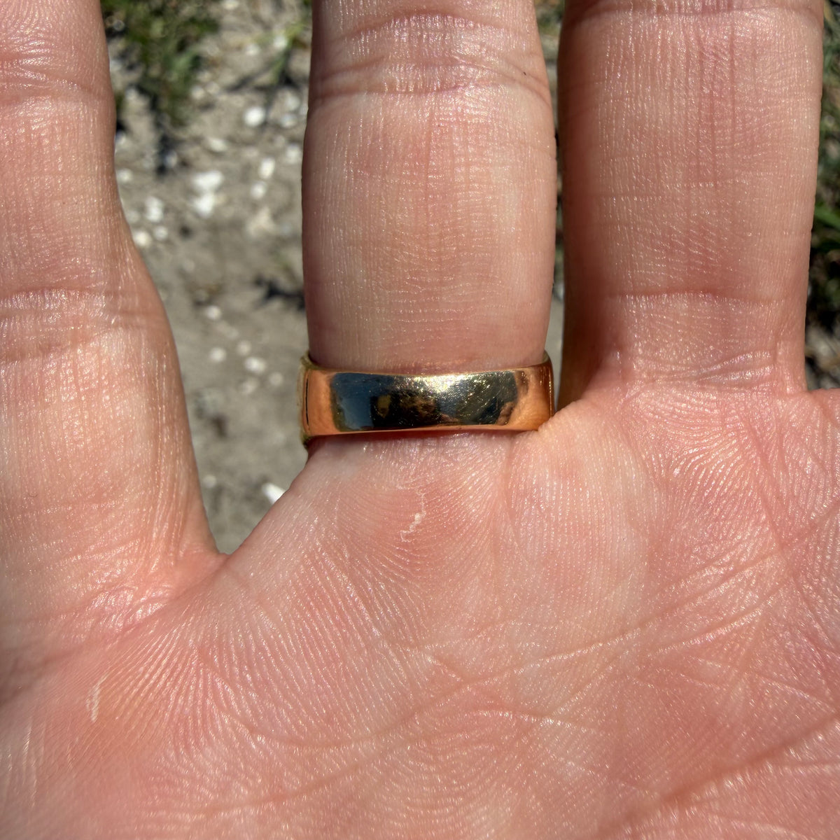 Vintage Solid 14k Yellow Gold Royston Turquoise Signet Ring (8)