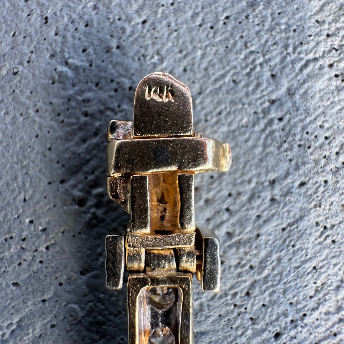 Vintage Solid 14k Two-Tone Gold 1.20ctw Natural Diamond Bracelet (7.25”)