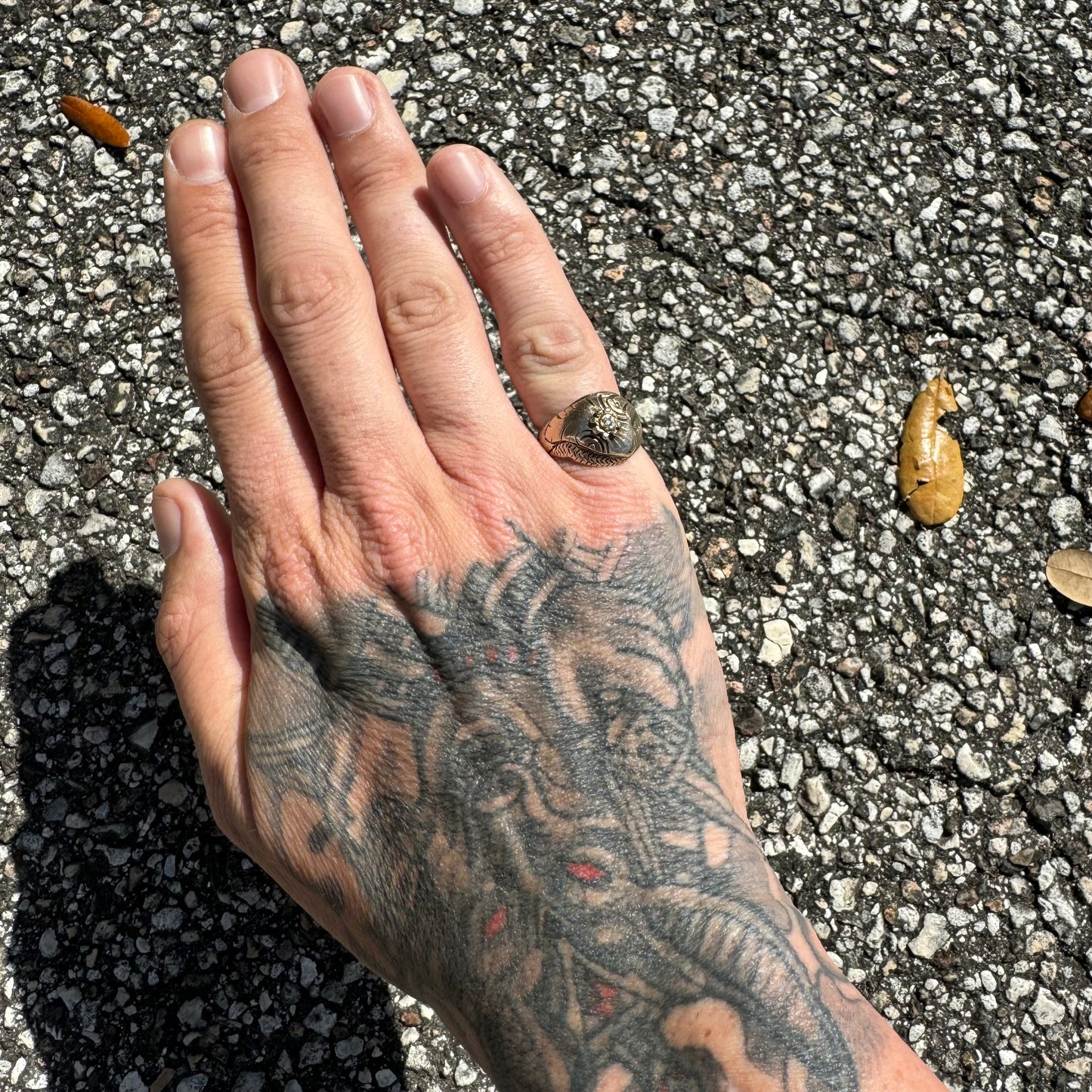 Victorian 14k Gold Snake Ring With Natural Old Cut Diamond (7.25)