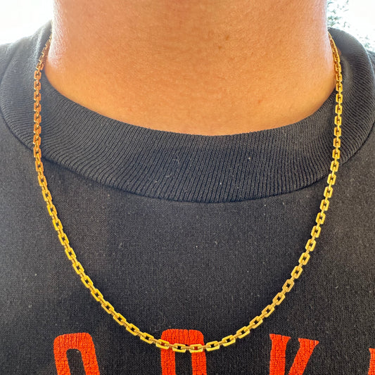 Old Solid 18k Italian Yellow Gold Anchor Link Chain Necklace (20”)