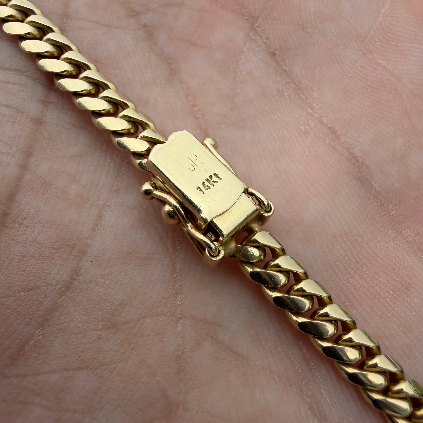 Vintage Solid 14k Yellow Gold Heavyweight Miami Cuban Link Necklace (18”)