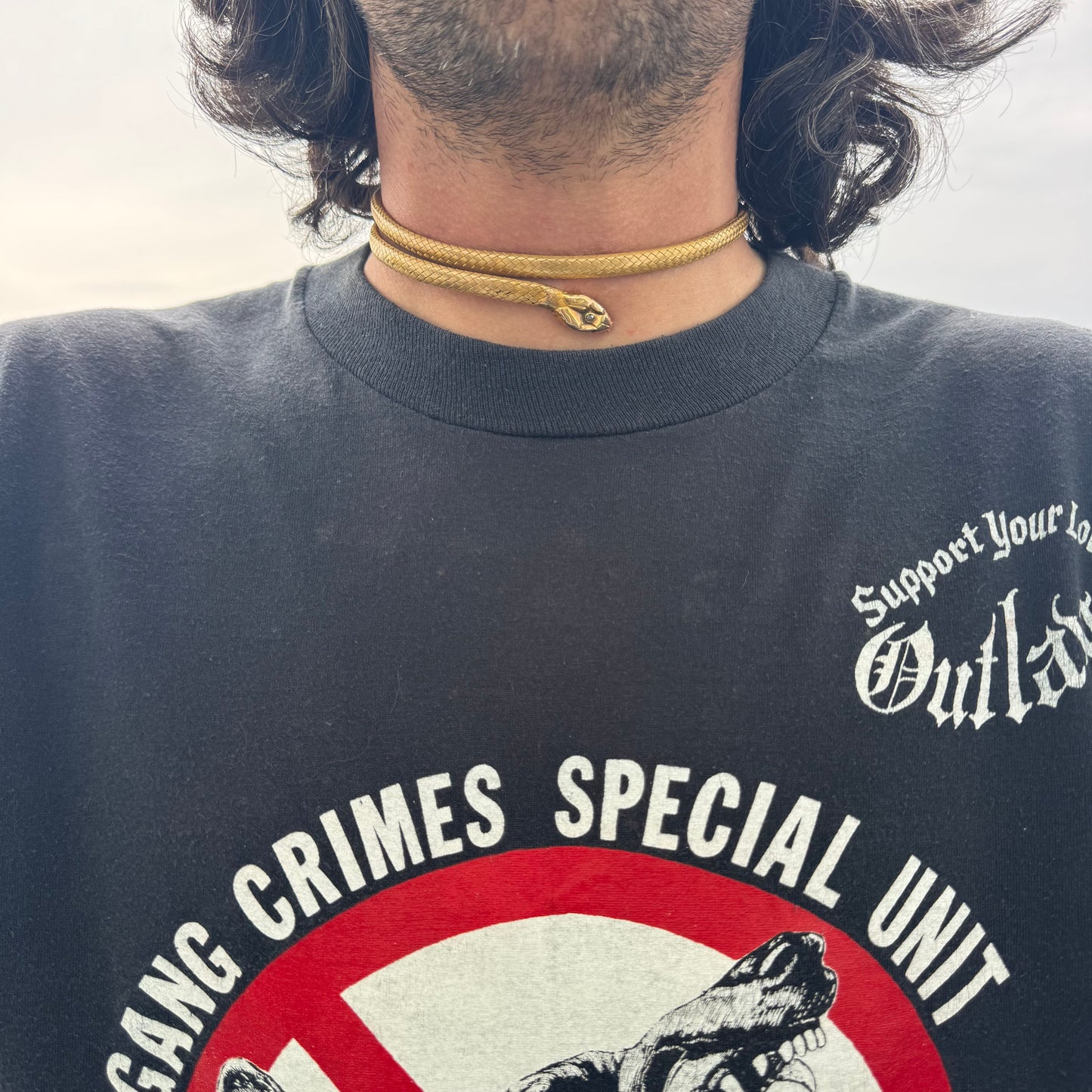 Circa 1840’s Early Victorian 19.7k Yellow Gold Woven Flexible Snake Band (24”)