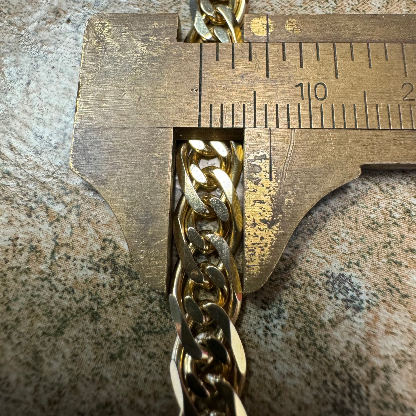 Vintage Solid 14k Yellow Gold Old School Knife-Edged Double Cuban Curb Link Necklace (20”)