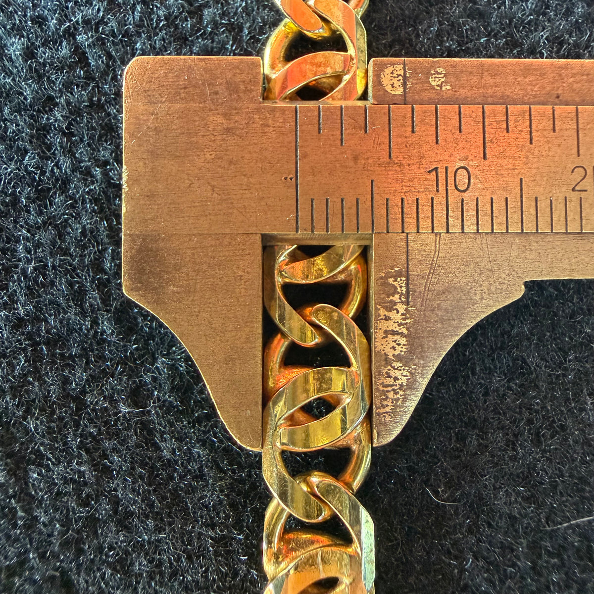Vintage Solid 14k Italian Yellow Gold Fancy Tigers Eye Link Bracelet (8.5”)