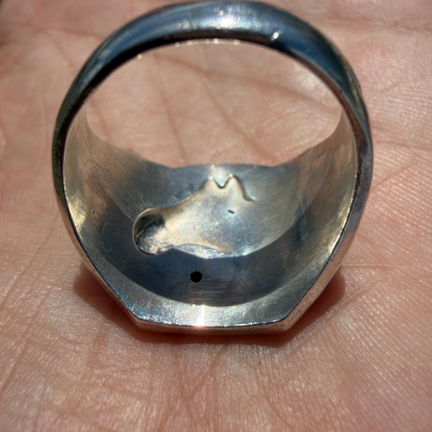 1930’s Bell Trading Post Natural Old Mine Cut Diamond Goodluck Horseshoe Ring (10.25)