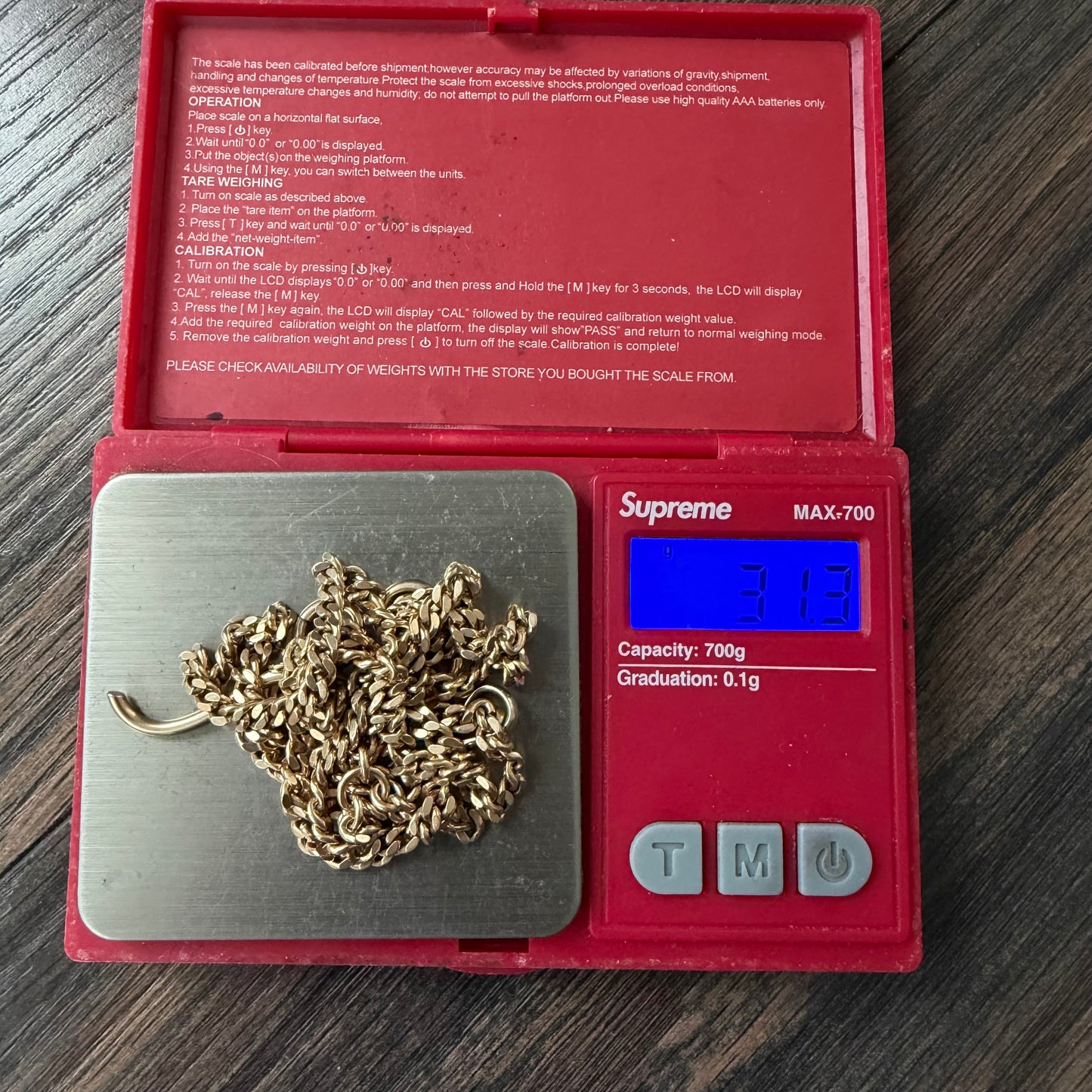 1917 Solid 14k Yellow Gold Double Albert Curb Link Watch Chain Necklace (22.5”)