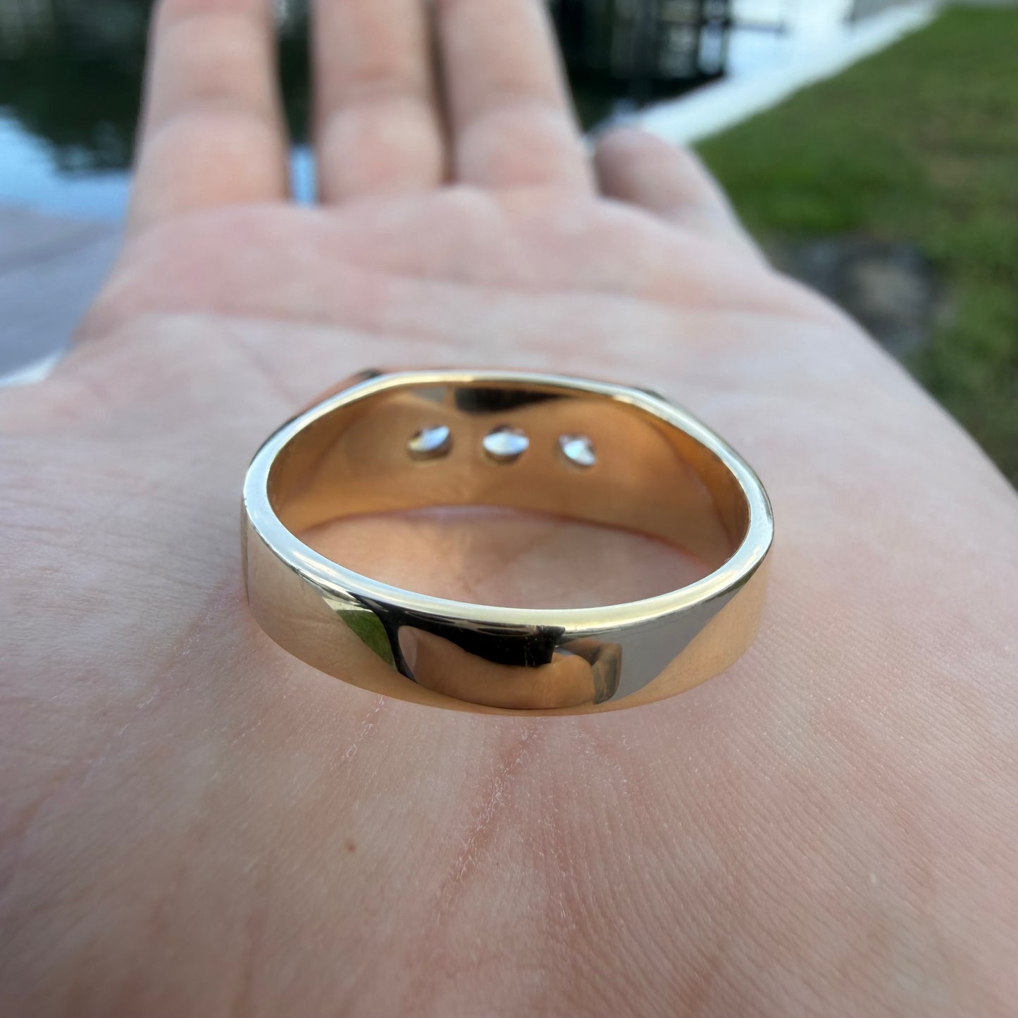 Vintage Solid 14k Yellow Gold .75ctw Natural Diamond Trilogy Ring (10.5)