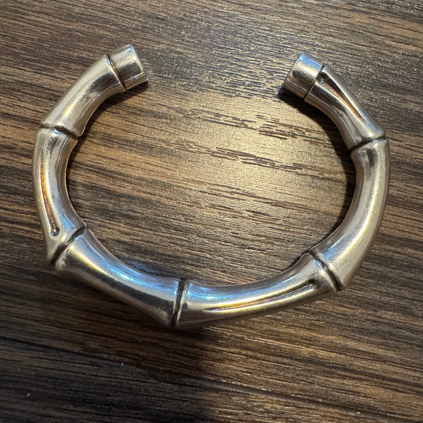 Gucci Sterling/.925 Chunky Bamboo Cuff Bracelet (Size:19/7.5”)