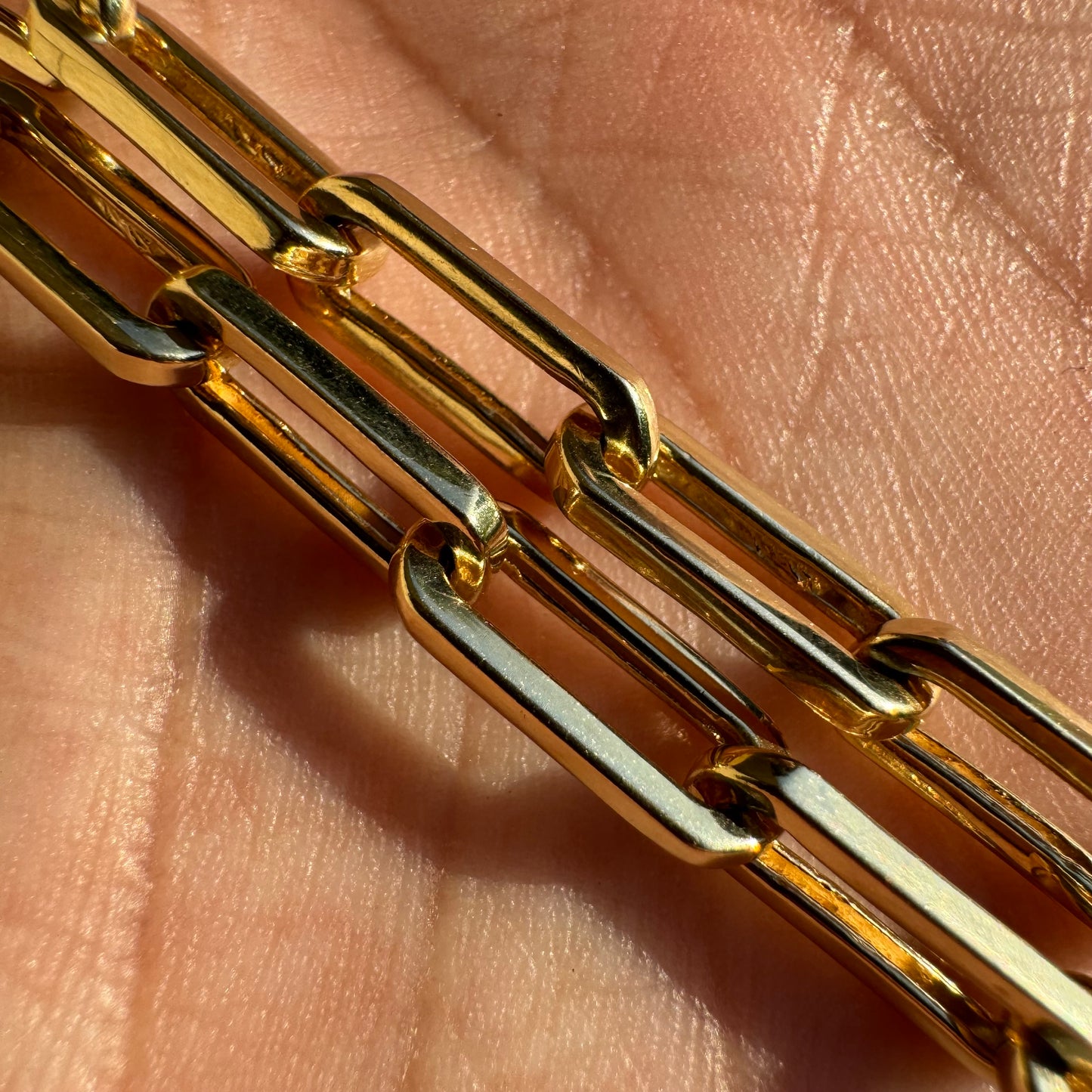 Brand New Solid 14k Yellow Gold Paperclip Link Necklace (22”)
