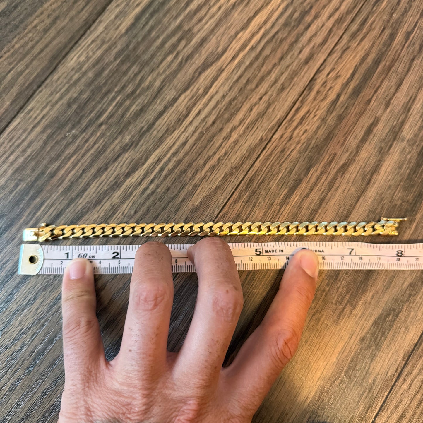 Vintage Solid 18k Yellow Gold Classic Cuban Link Bracelet  (7.5”)