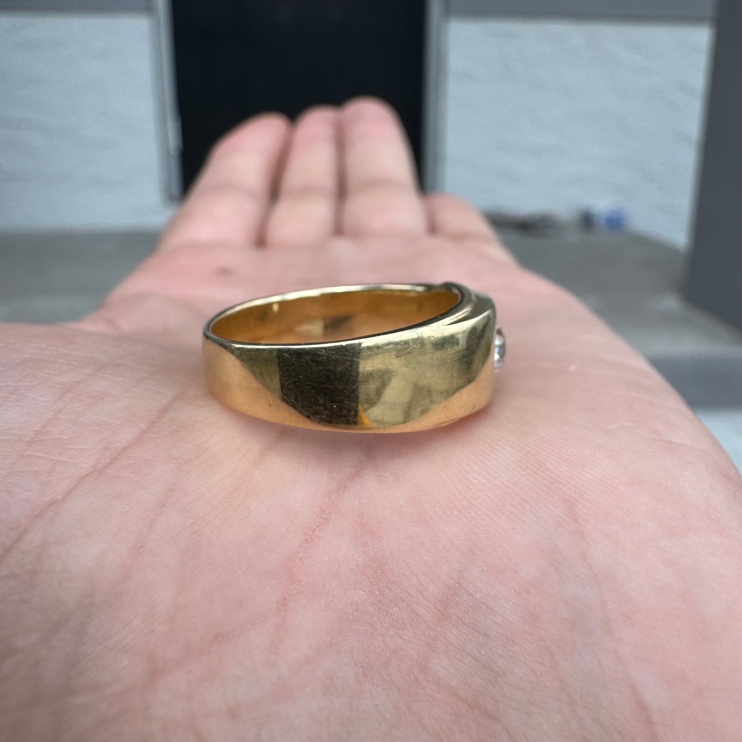 Vintage .73ct Old Euro Cut Natural Diamond Solid Backed 18k Yellow Gold Ring (9.5)