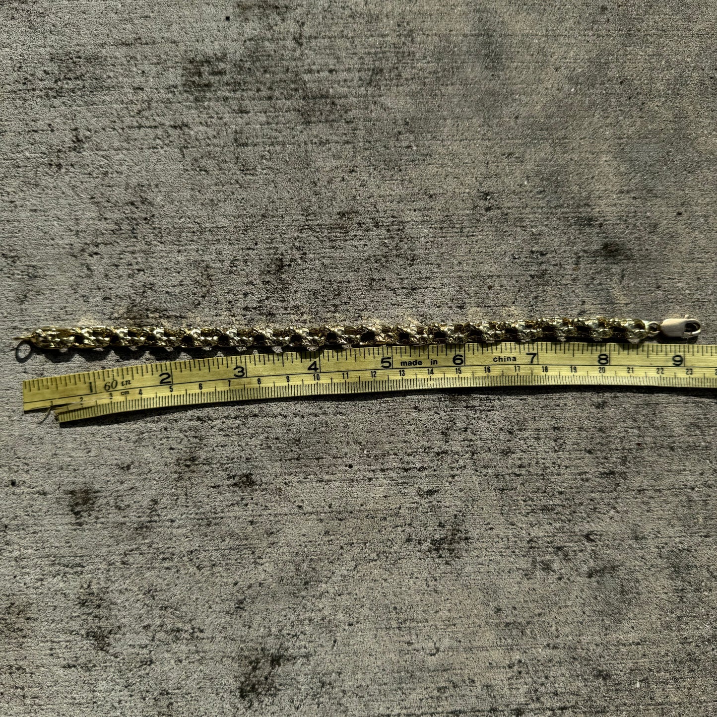 Vintage Solid 14k Yellow Gold Heavyweight Nugget Mariner Link Bracelet (9”)