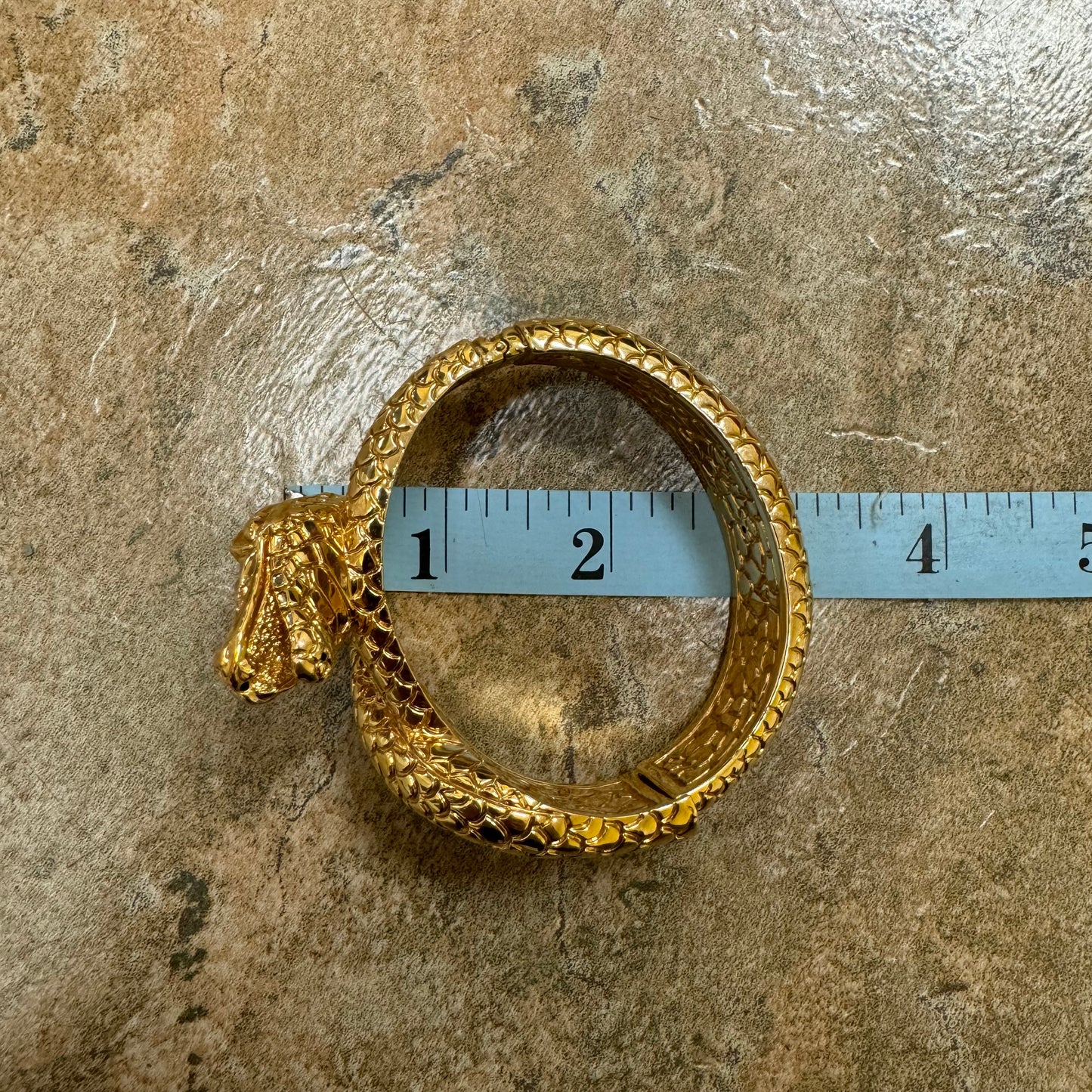 Vintage 14k Yellow Italian Gold Large Menacing Snake Bracelet (7”-8”)
