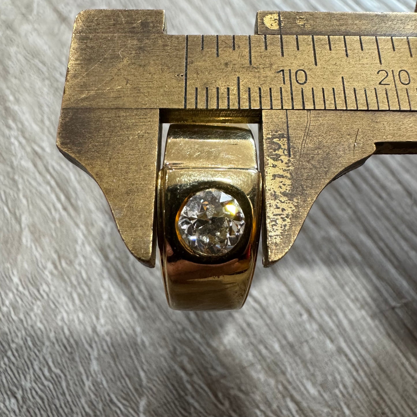 Vintage .73ct Old Euro Cut Natural Diamond Solid Backed 18k Yellow Gold Ring (9.5)