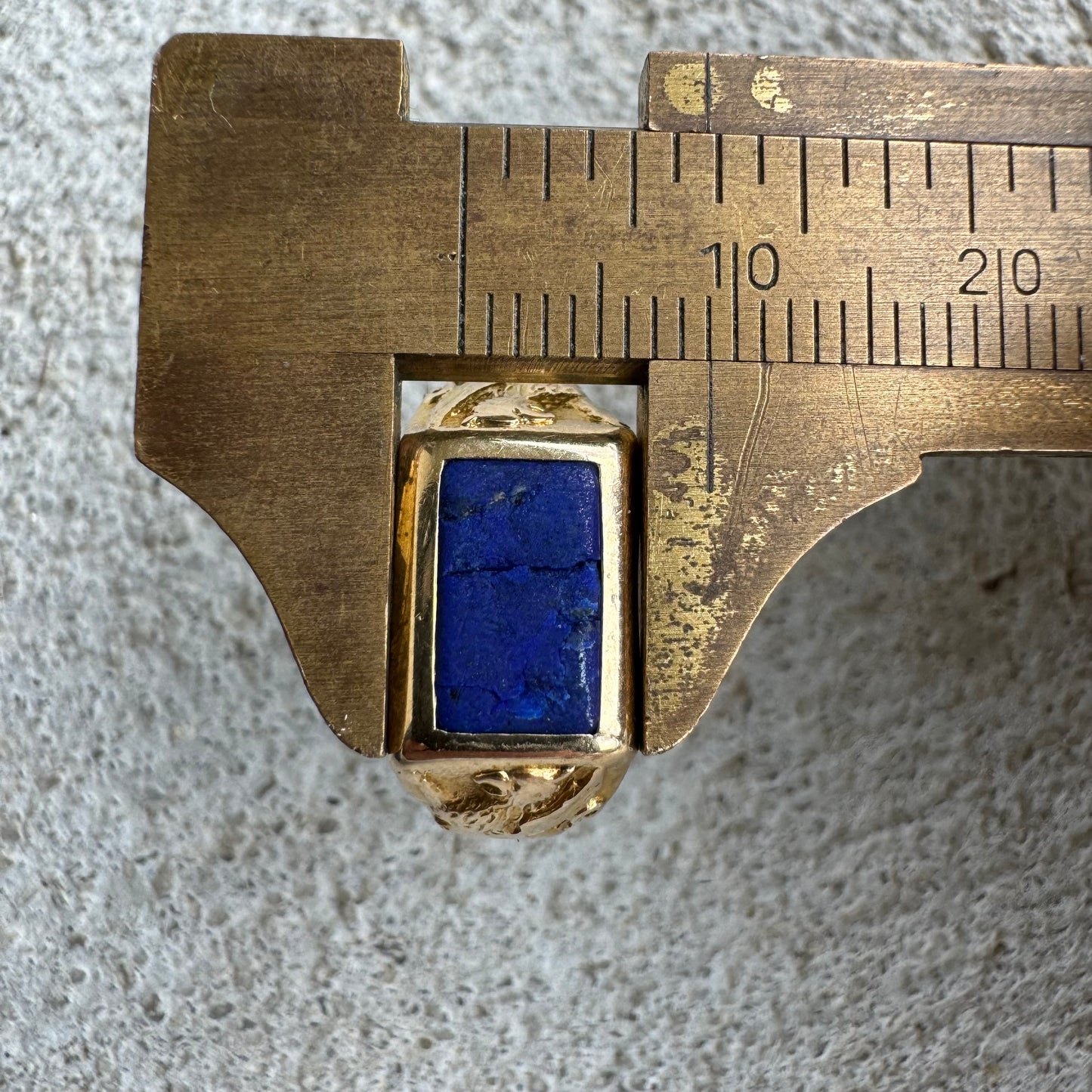 Art Nouveau 14k Yellow Gold Raw Lapis Griffin Signet Ring By Larter And Sons (6)
