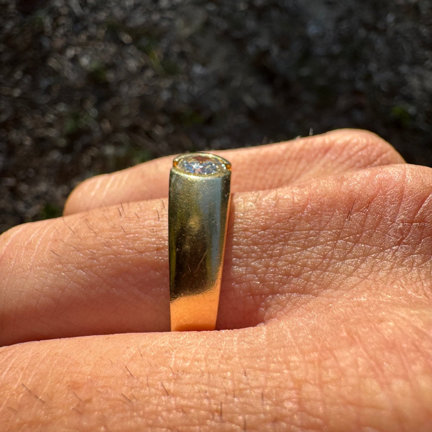 Vintage Solid 14k Yellow Gold .75ct Natural VS1 Diamond Gypsy Ring (13)