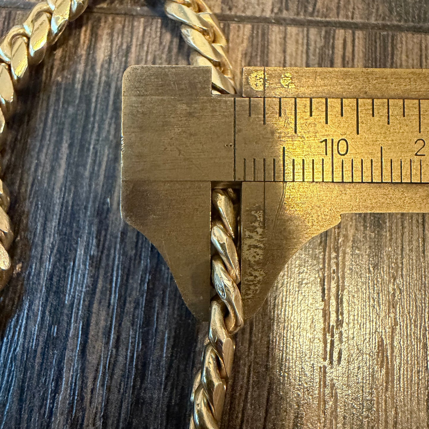 Mid-Century Solid 18k Yellow Gold Handmade Miami Cuban Link Bracelet (7.25”)
