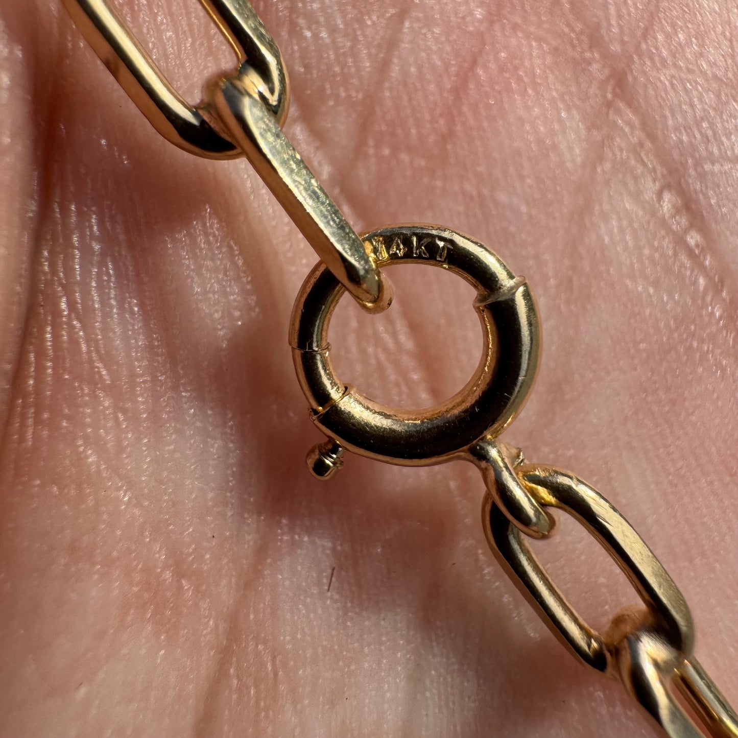 Vintage Solid 14k Yellow Gold Knife Edged “Biker Chain” Anchor Link Necklace (30”)