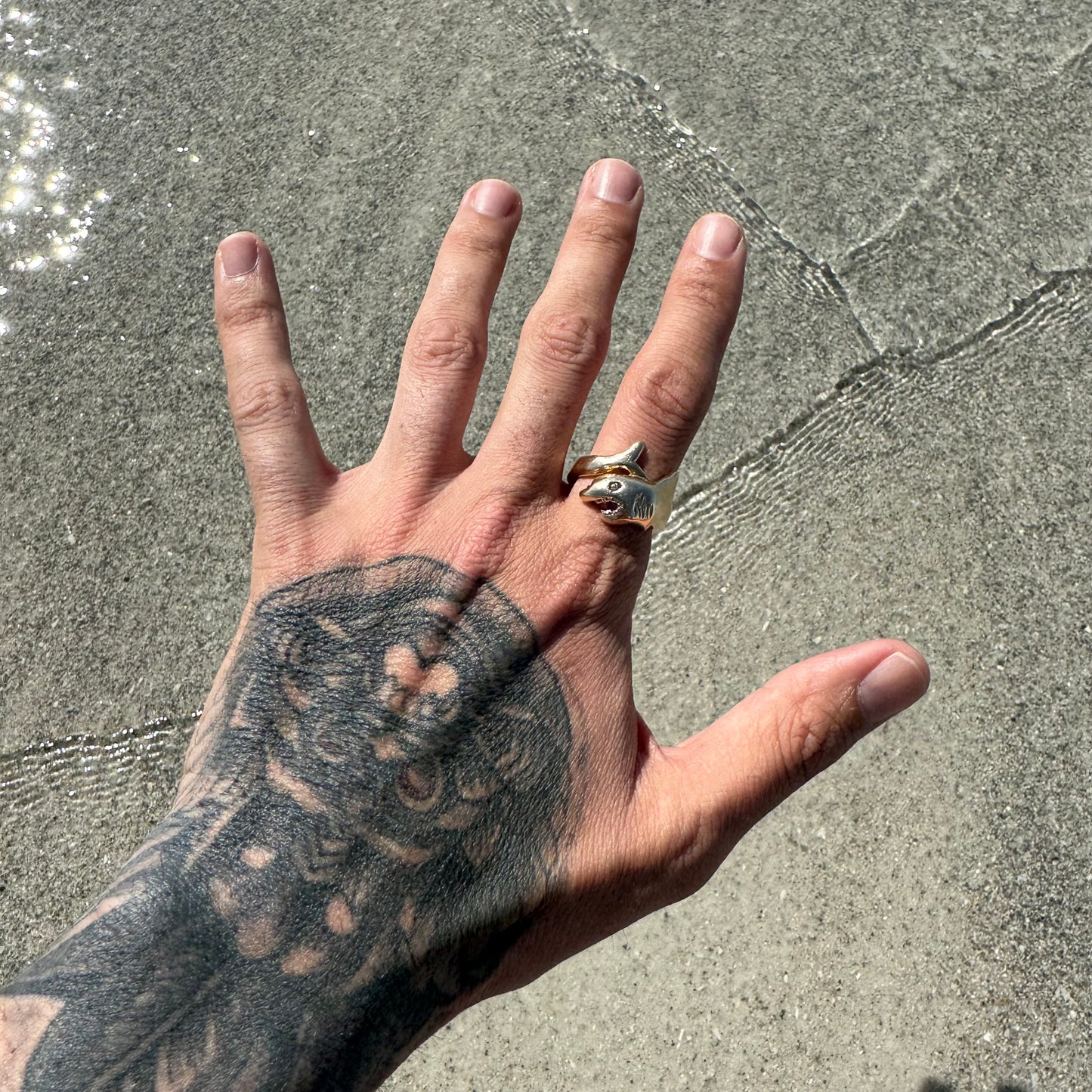 Vintage Custom 14k Yellow Gold Shark Ring (11.5)