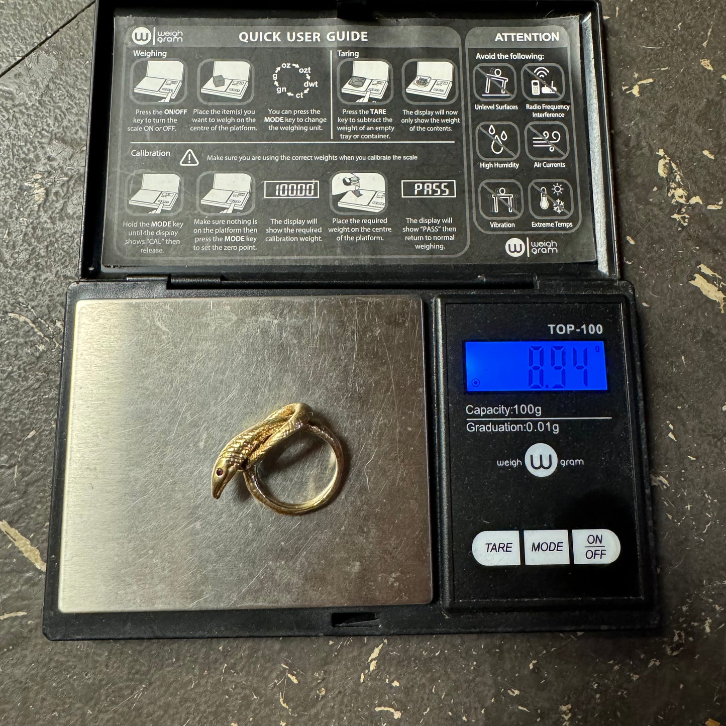 Victorian 14k Yellow Gold Snake Ring (5.5)