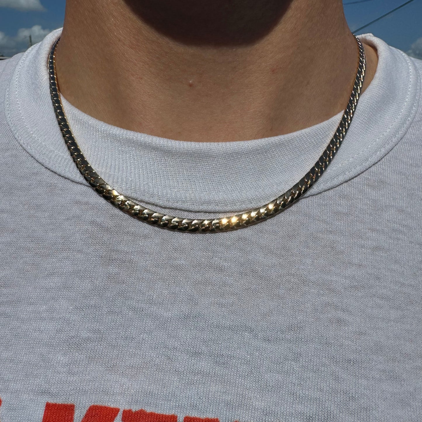 1970’s Solid 14k Yellow Gold Old School Miami Cuban Link Necklace (18.25”)