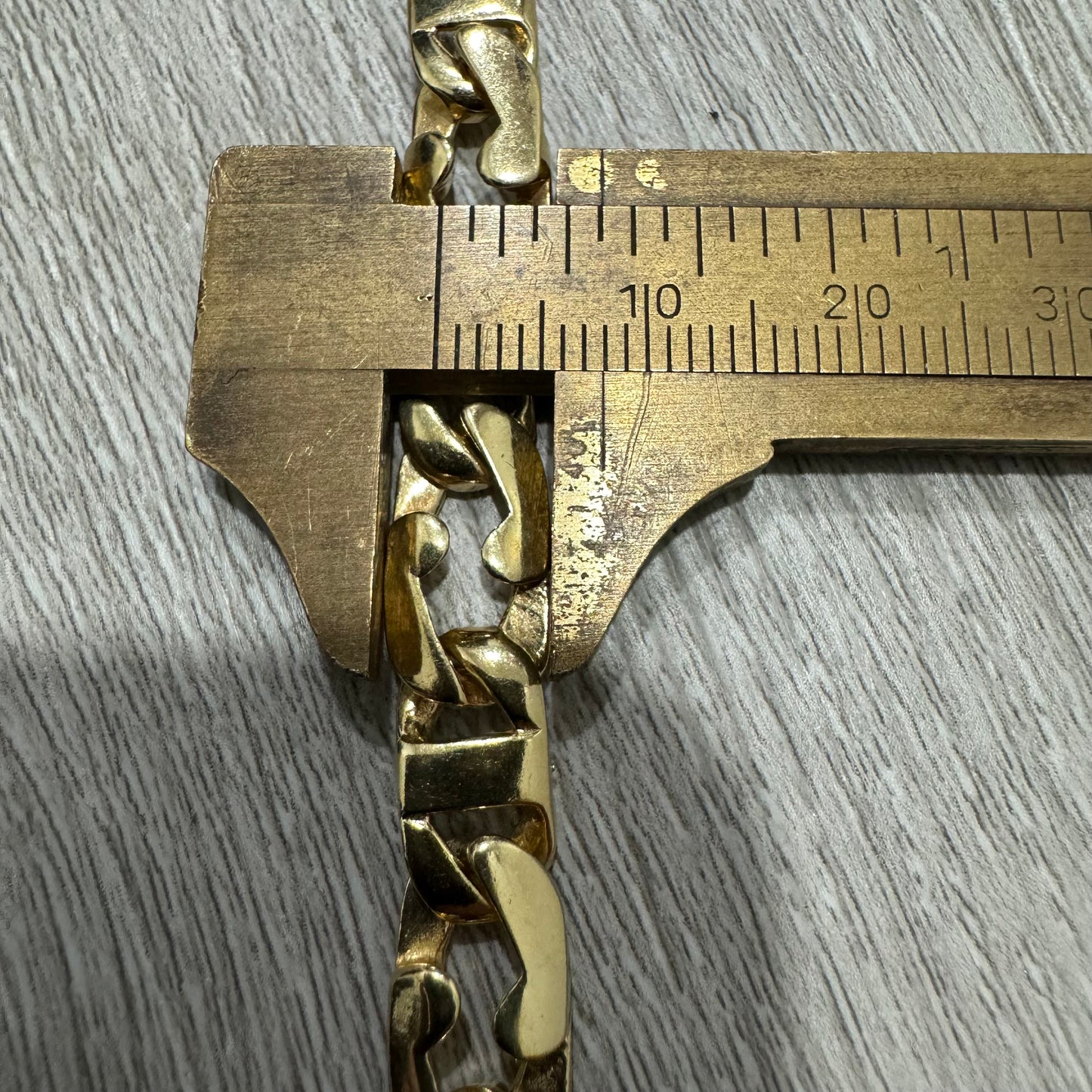 Vintage Solid 14k Yellow Gold Heavyweight Razorblade Mariner Link Necklace (20”)