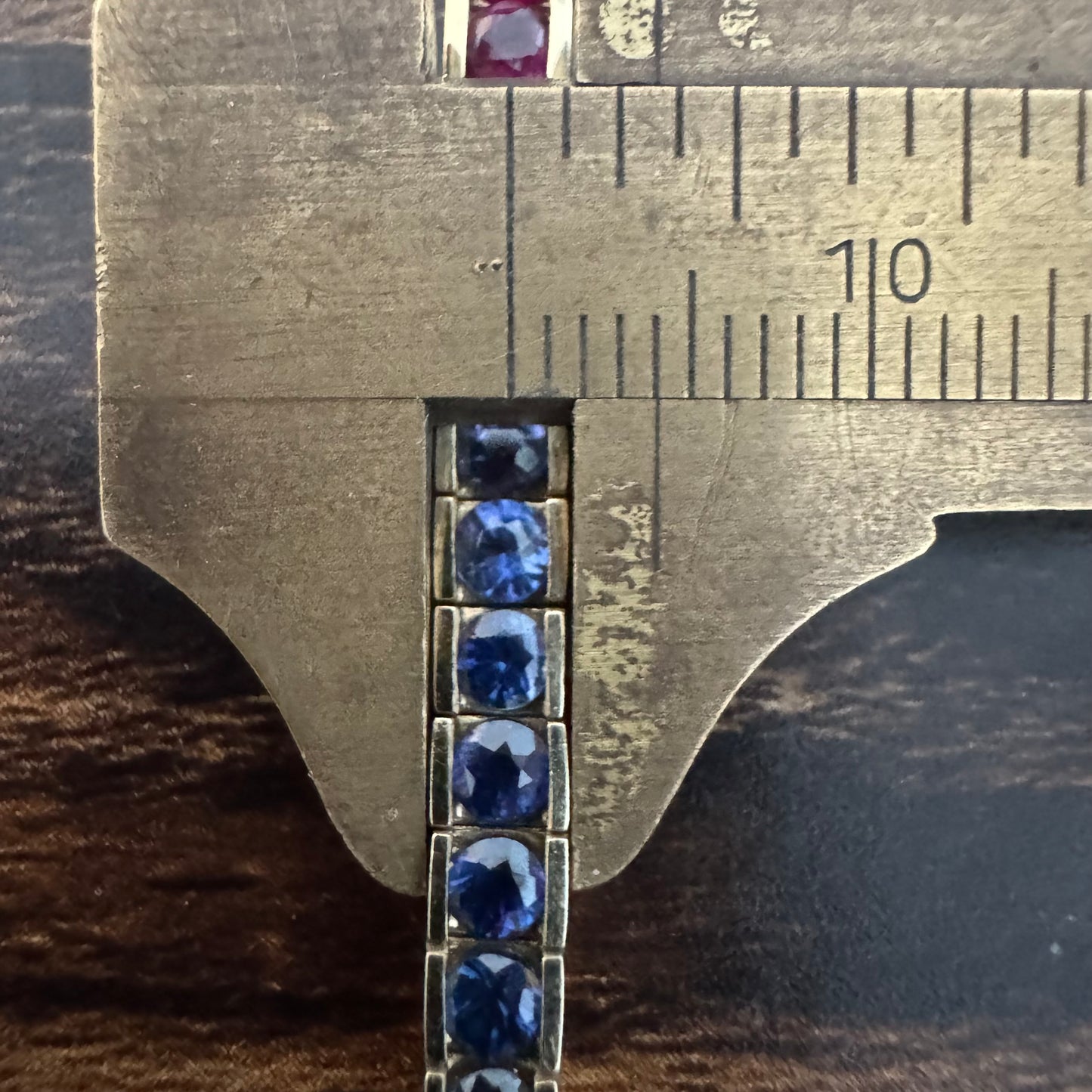 Vintage Solid 14k Yellow Gold 6.0ctw Natural Sapphire Rainbow Tennis Bracelet (7”)