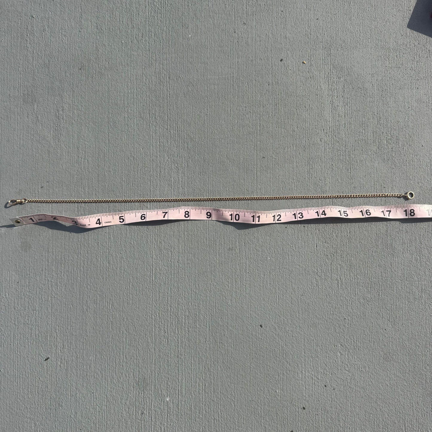 Antique Solid 14k Yellow Gold Cuban Curb Link Watch Chain Necklace (18”)