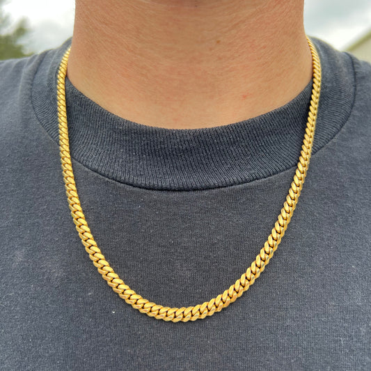 Immaculate Solid 18k Yellow Gold Heavyweight Miami Cuban Link Necklace (20”)