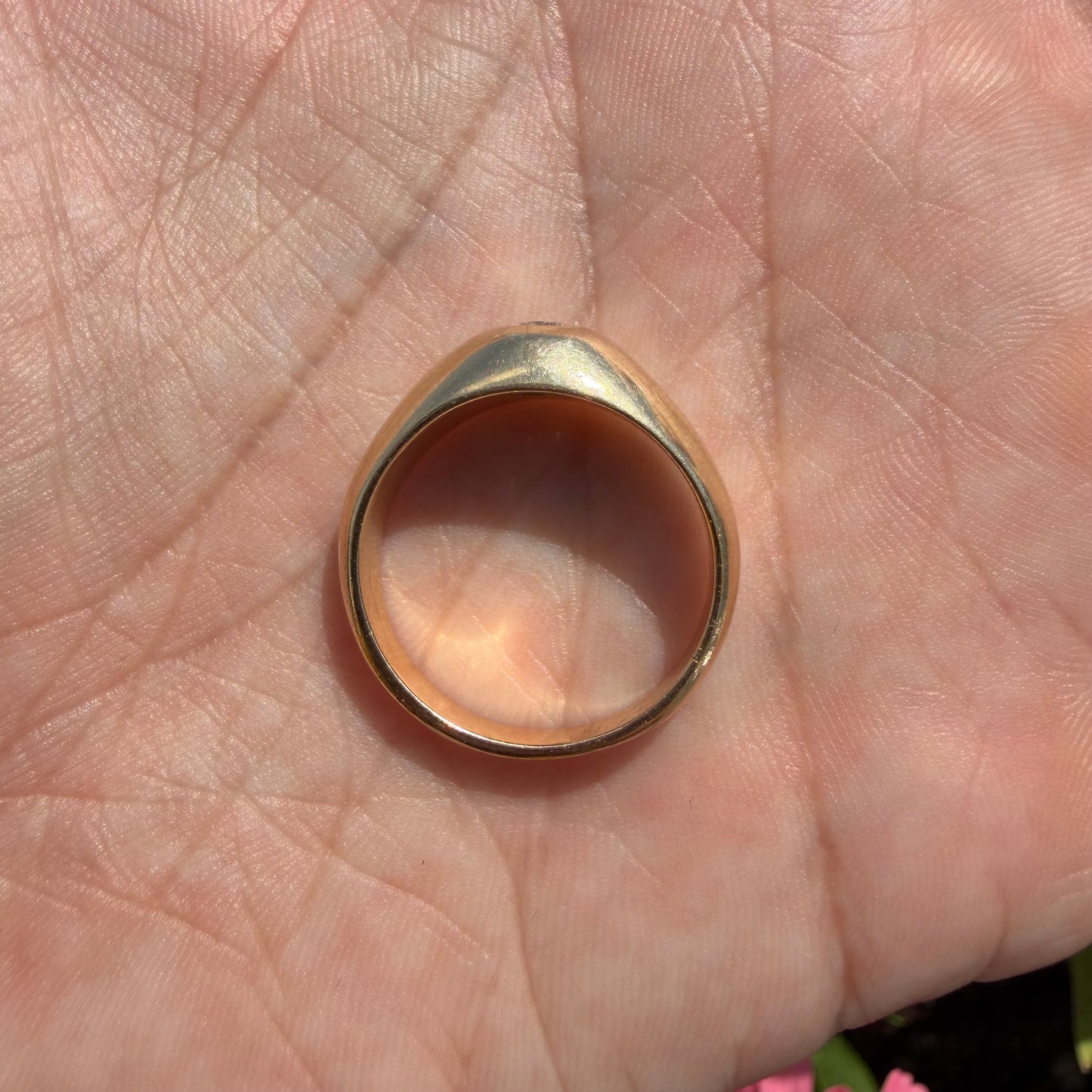 Mid-Century Solid 14k Yellow Gold .45ct Natural VS Diamond Rub Over Gypsy Ring (10)