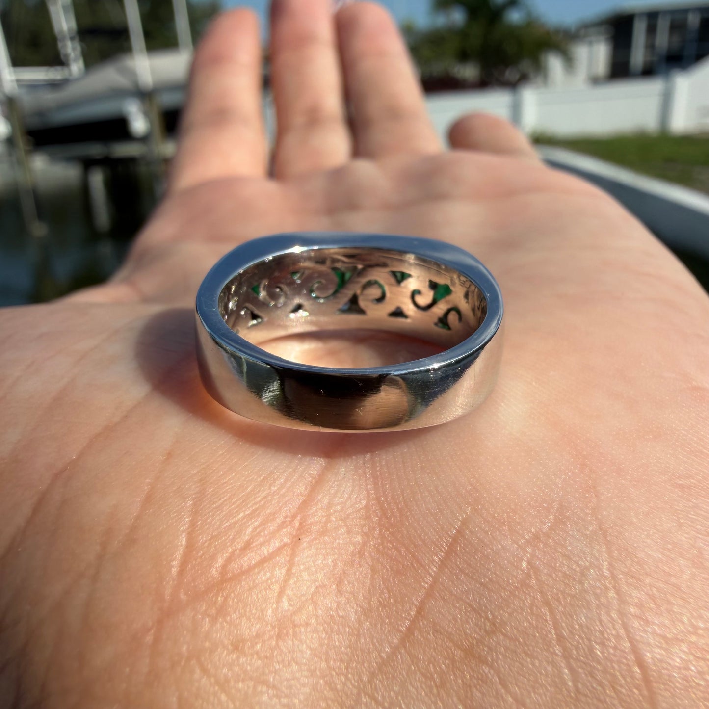 1980’s New Old Stock Solid Platinum 2.5ctw Natural Colombian Emerald and VS Diamond Ring (7.75)
