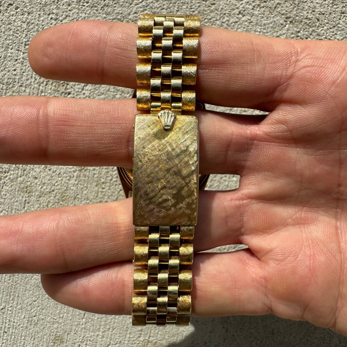 1966 Rolex Oyster Perpetual Date Ref. 1503 Florentine Finish 14k Gold (7.5”/34mm)