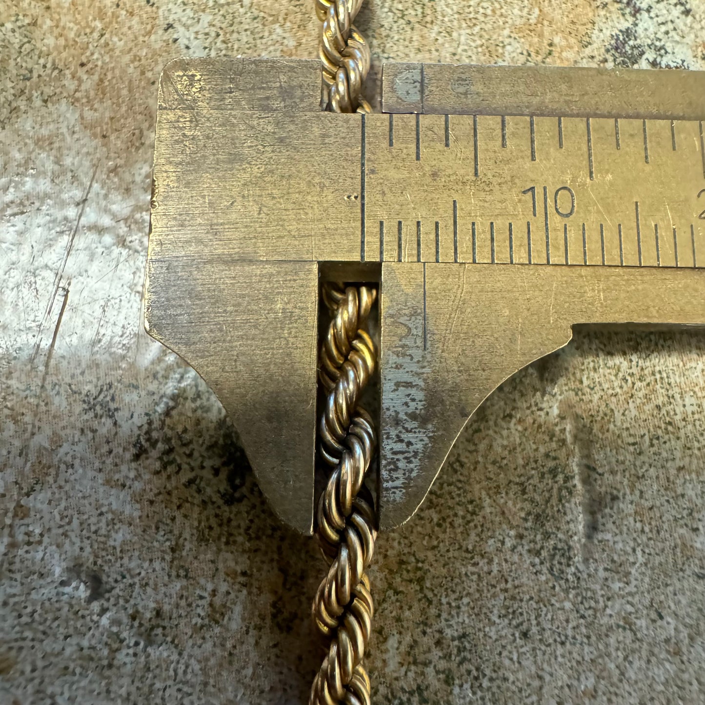 1930’s Art Deco Solid 14k Yellow Gold Double Albert Watch Chain Rope Necklace (21”)
