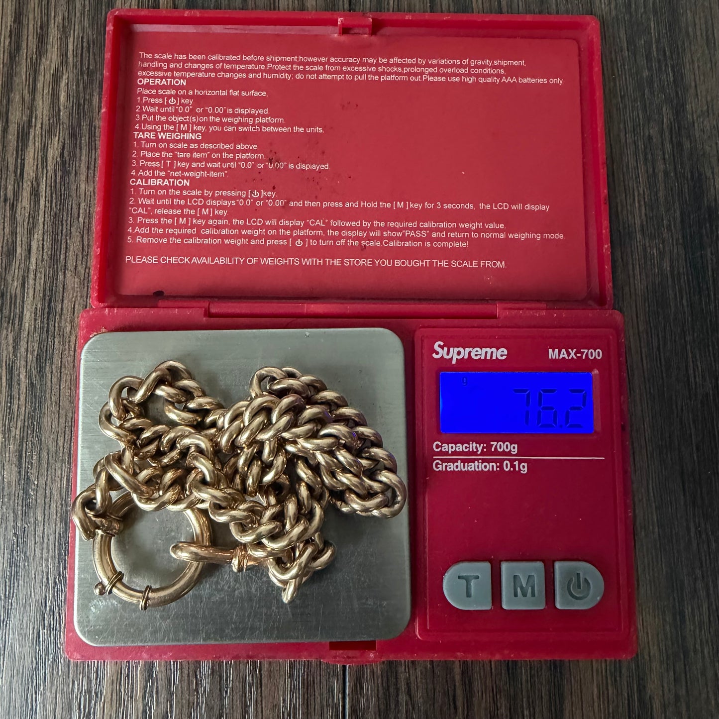 Antique Russian Hallmarked Solid 14k Gold Heavyweight Watch Chain (13.15”)